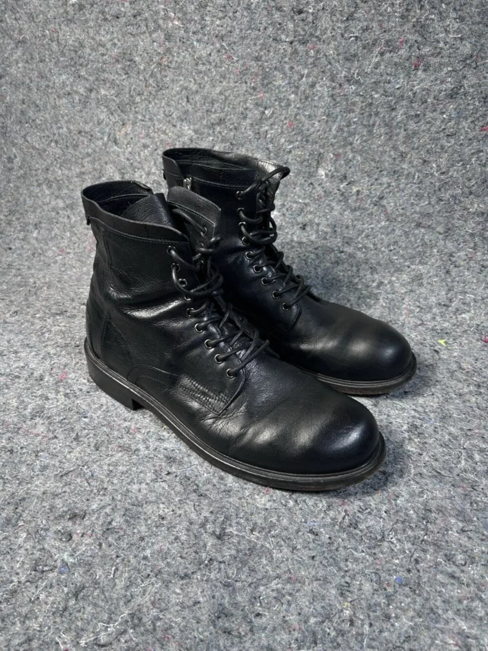 Untamed Street Men's Leather Combat Boots Lace-Up Italy REAL SZ US 12 ( Tag 45)